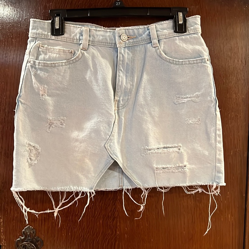 Zara denim mini skirt